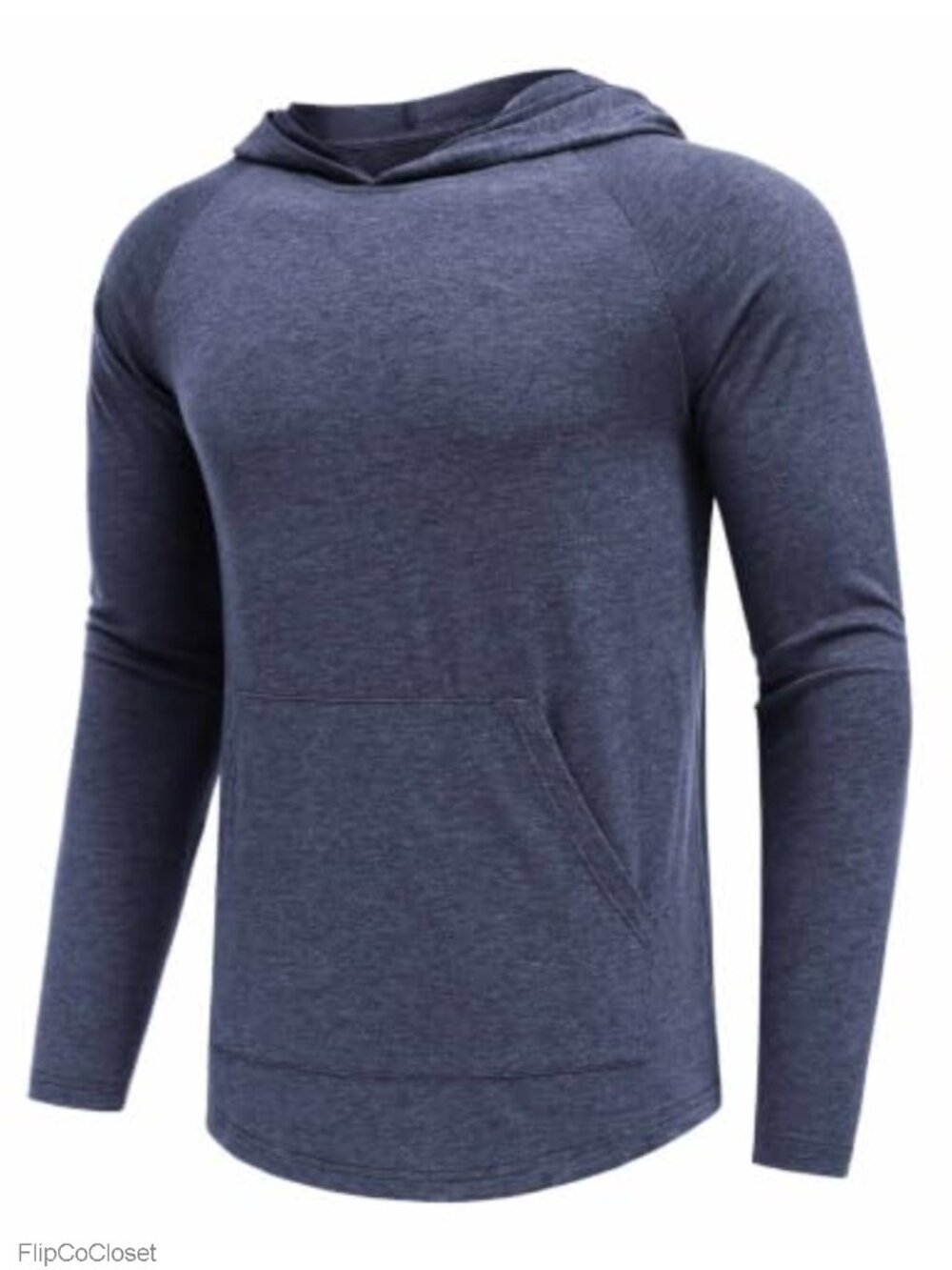 Men's Lightweight Workout Hoodie Pullover Raglan Sleeve Gym Sweatshirt